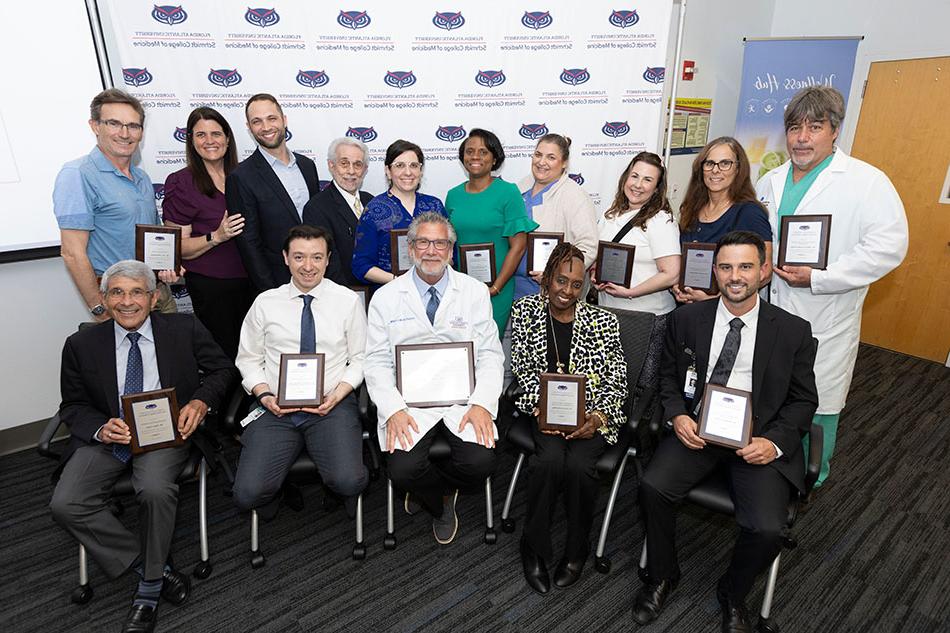 Group of 2025 FAU Schmidt College of Medicine faculty recognition award winners